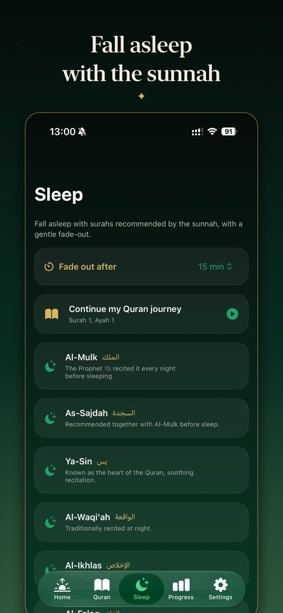 Qur'an Alarm app screen 4